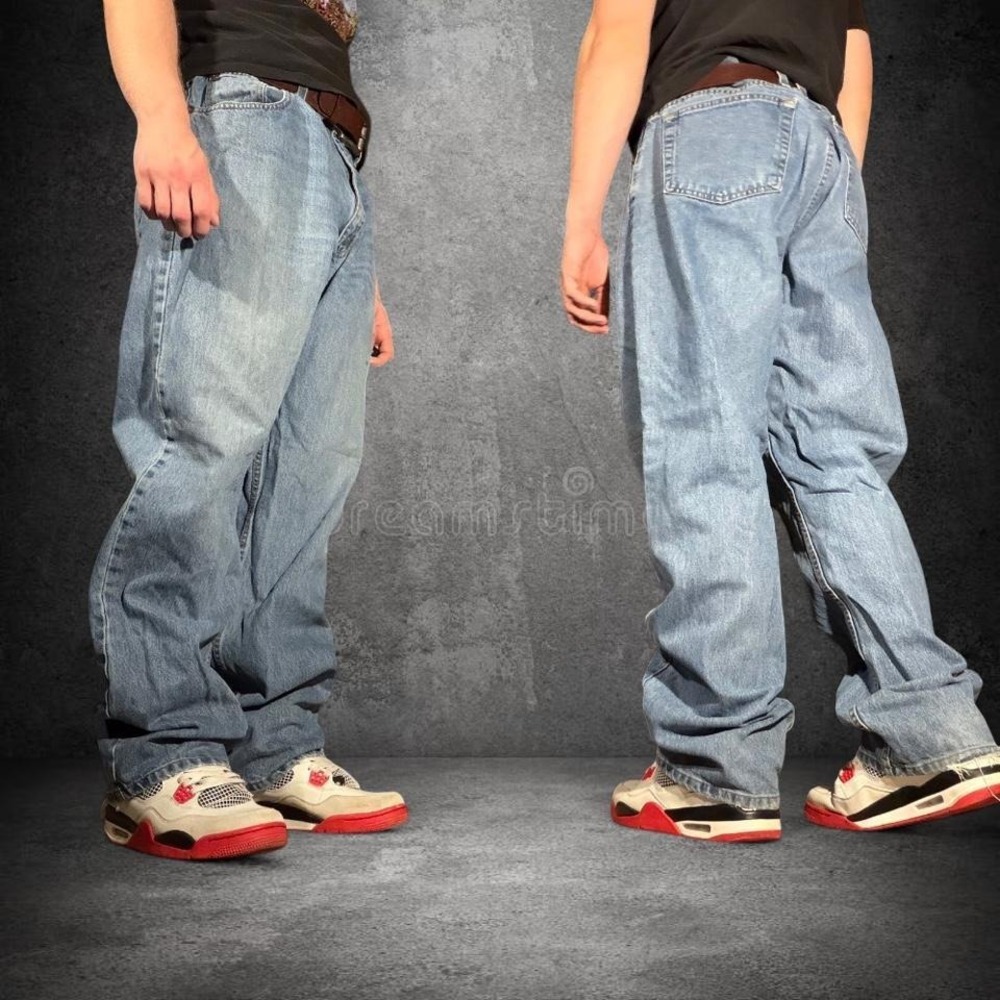 Loose Baggy Jeans Mens 40x34 Y2K Skater Wide Leg Denim Pants